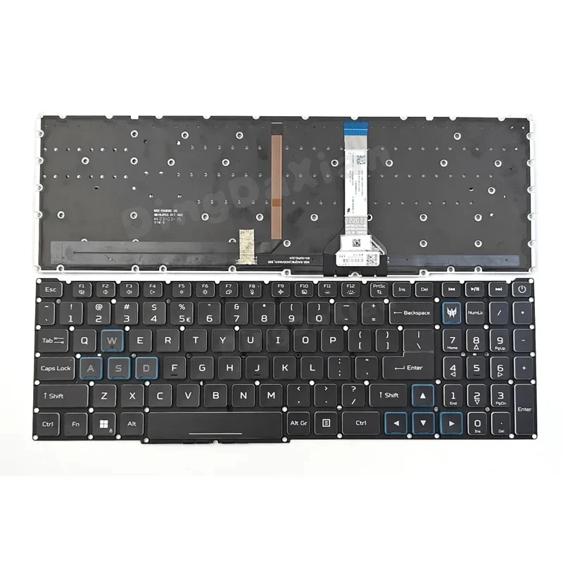 D+New For Acer Predator Helios Neo PHN16-71 PHN16-71-747H Laptop Keyboard US Black With RGB Colorful Backlit