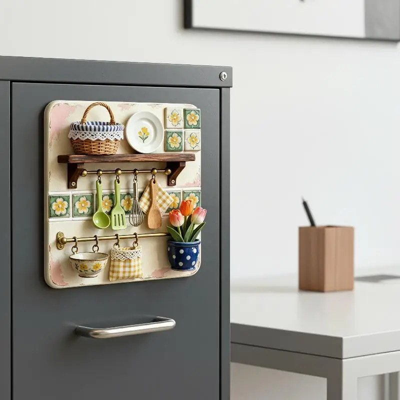 Retro Resin Refrigerator Magnets 3D Relief Artistic Small Ornaments for Kitchen Fridge Office Magnetic Decor