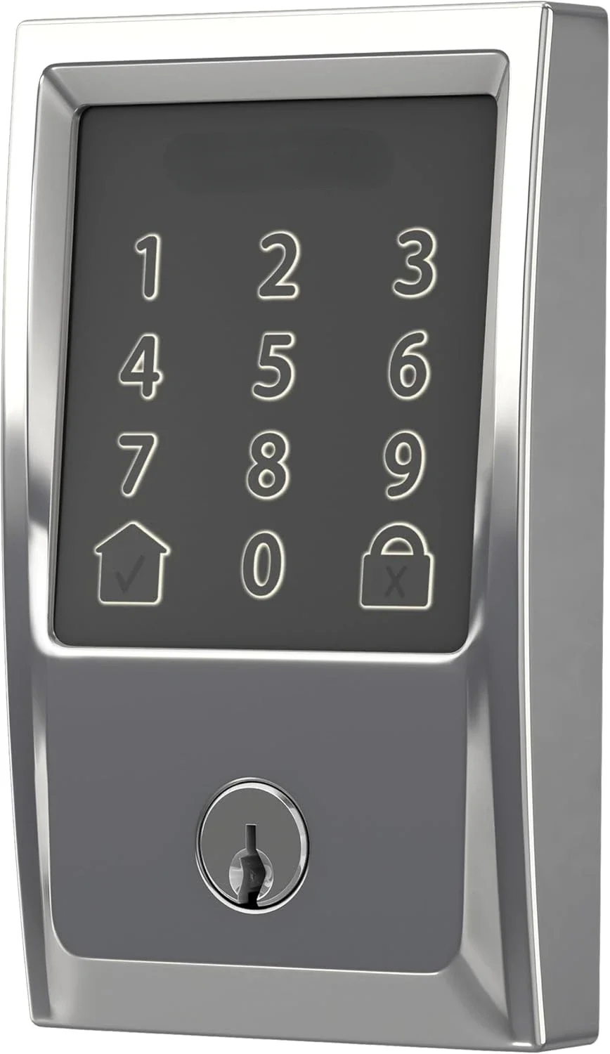 Encode Smart WiFi Deadbolt with Century Trim In Bright Chrome