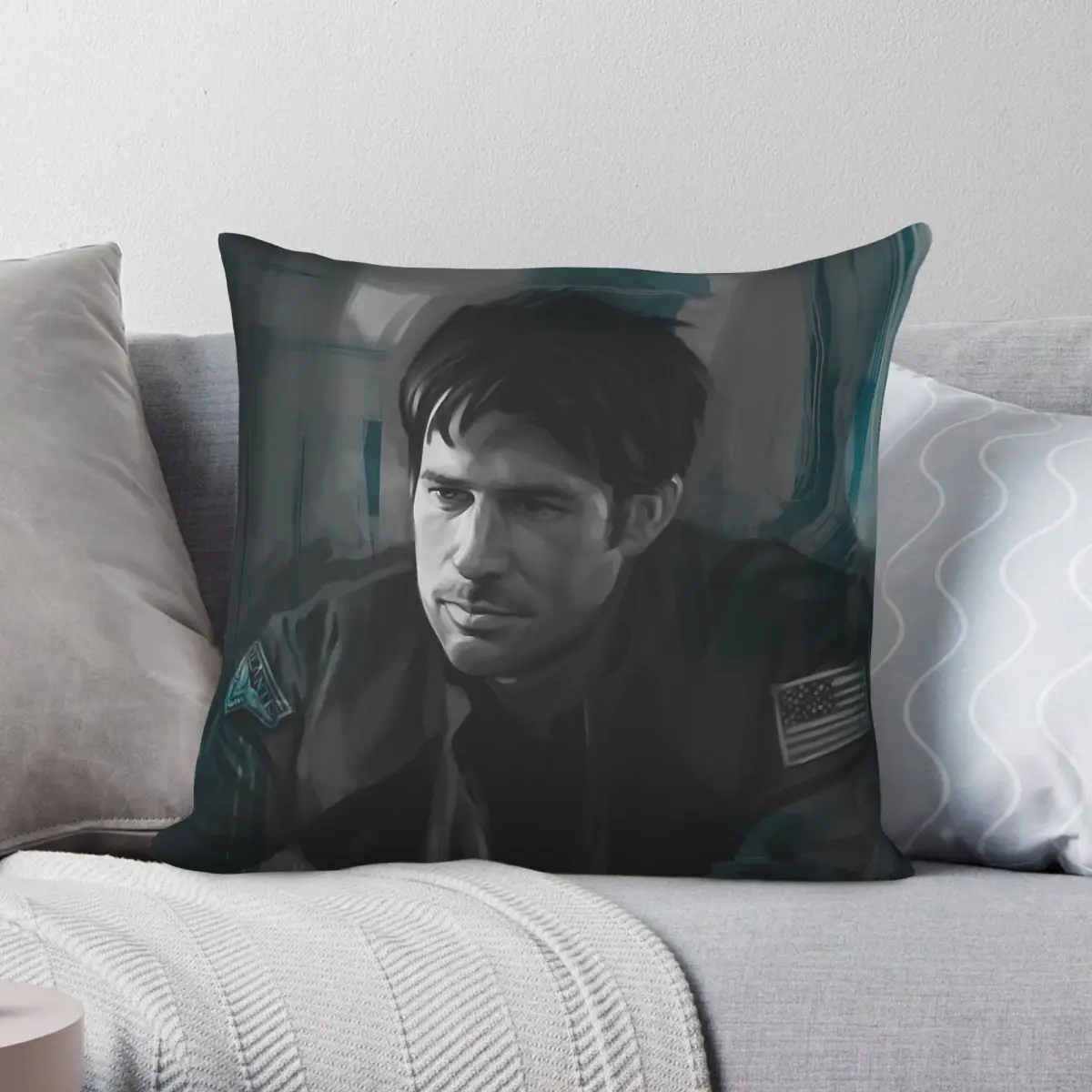 John Sheppard Stargate Atlantis Square Pillowcase Polyester Linen Velvet Printed Zip Decorative Pillow Case Home