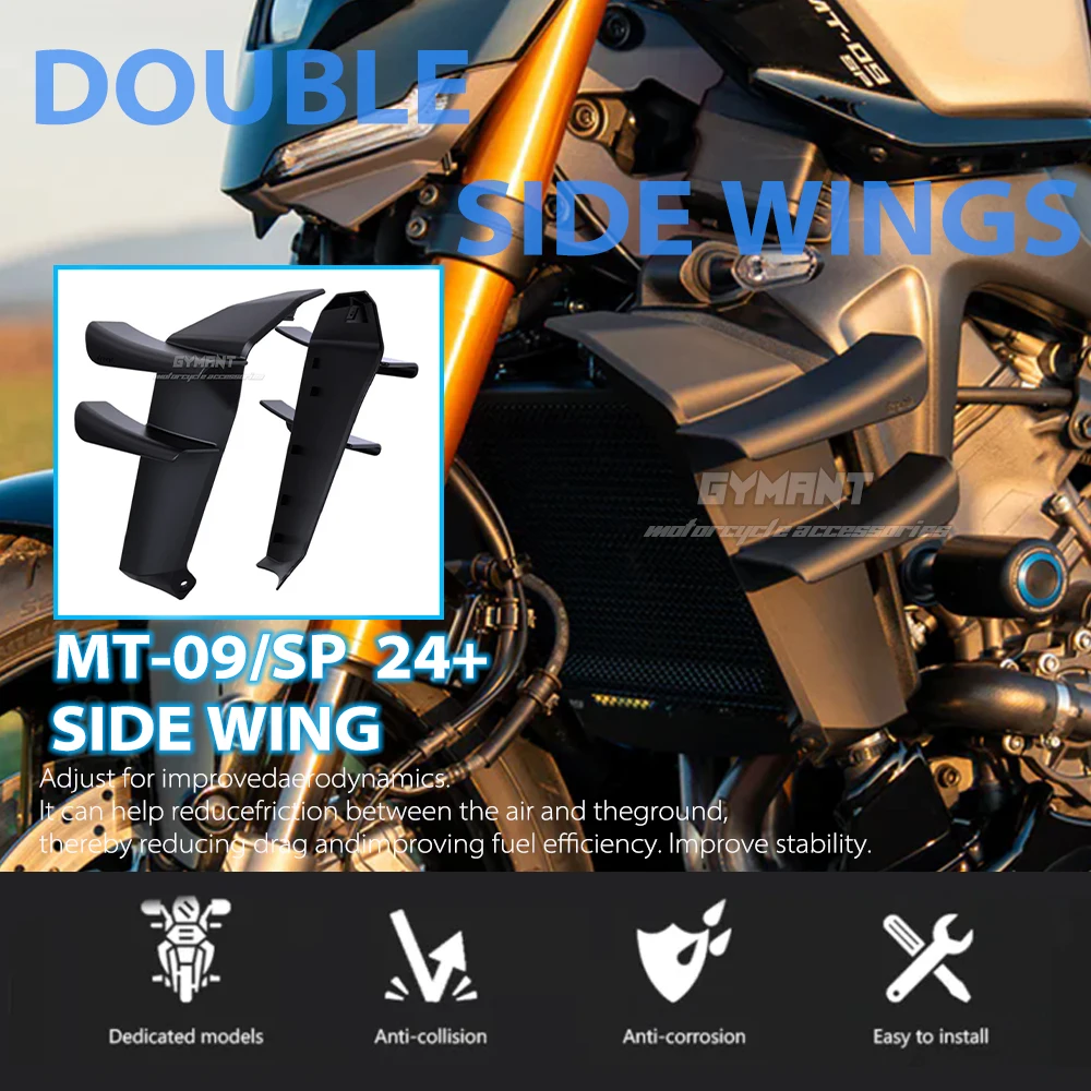 

Fit For YAMAHA MT-09/SP 2024 2025 Front spoiler Lower spoiler flank MT09 GEN 4 2024-2025 Side Wing Side spoiler FRONTAL SPOILERS