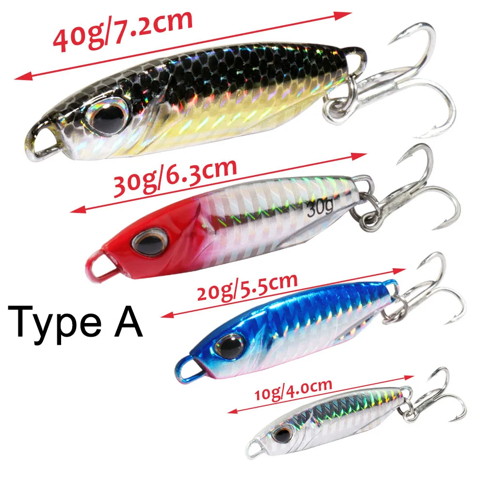 Metal Jig Fishing Lure 10g 20g 30g 40g Shore Casting Swimbait VIB Spoon Fishhook Spinner LAKE Ocean Tackle Pesca Artificial Bait