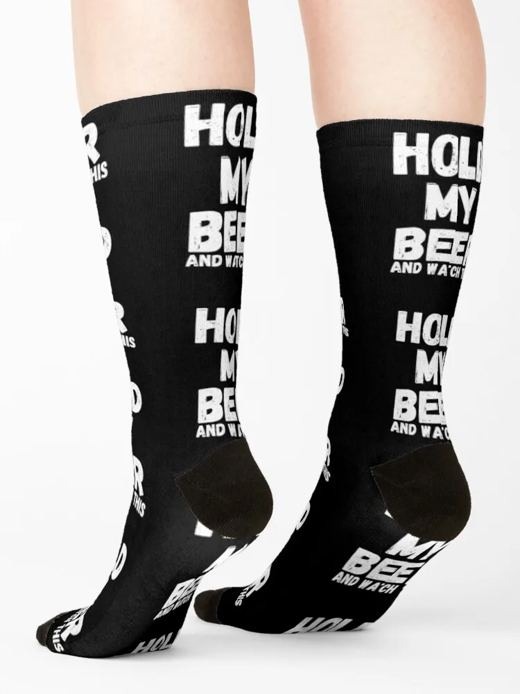Hold My Beer and Watch This Socks Sports hiking luxury fashionable Male Socks Women's
