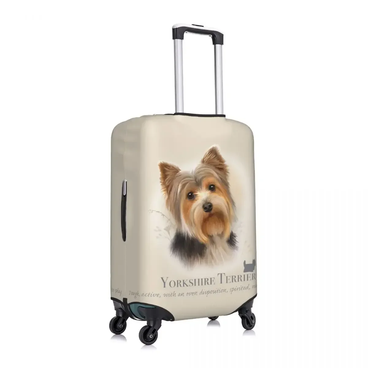 Custom Yorkshire Terrier Dog Luggage Cover Protector Fashion Pet Animal Travel Suitcase Protective Cover for 18-32 Inch