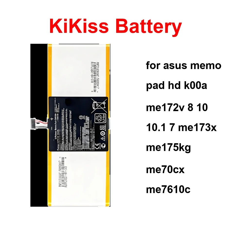

Battery For Asus Memo Pad HD K00a Me172v 8 10 10.1 7 Me173x Me175kg Me70cx Me7610c C11P1304 C11P1314