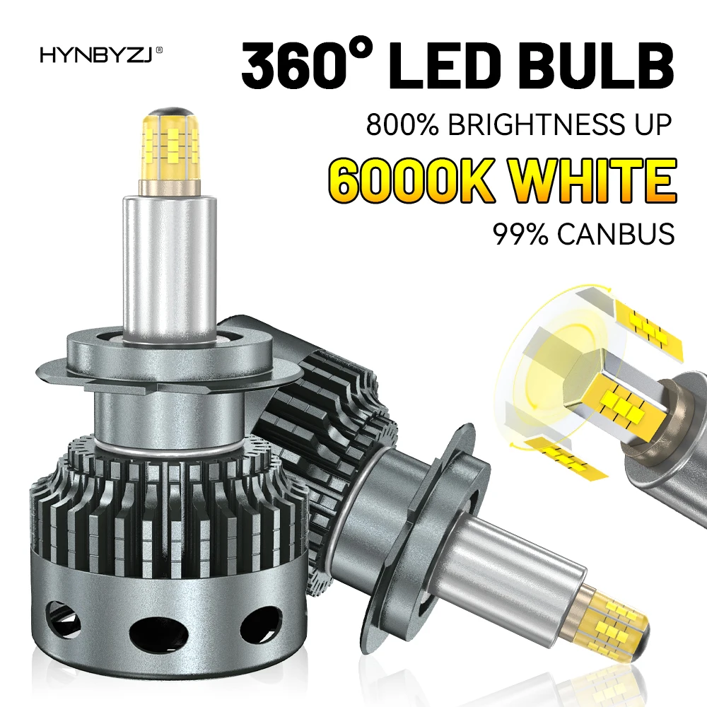 

HYNBYZJ H7 LED Headlight Bulb Mini H11 9005 9006 HB3 HB4 1200W 12 Side CSP Chip LED Car Headlamp Auto Diode 360 Turbo LED