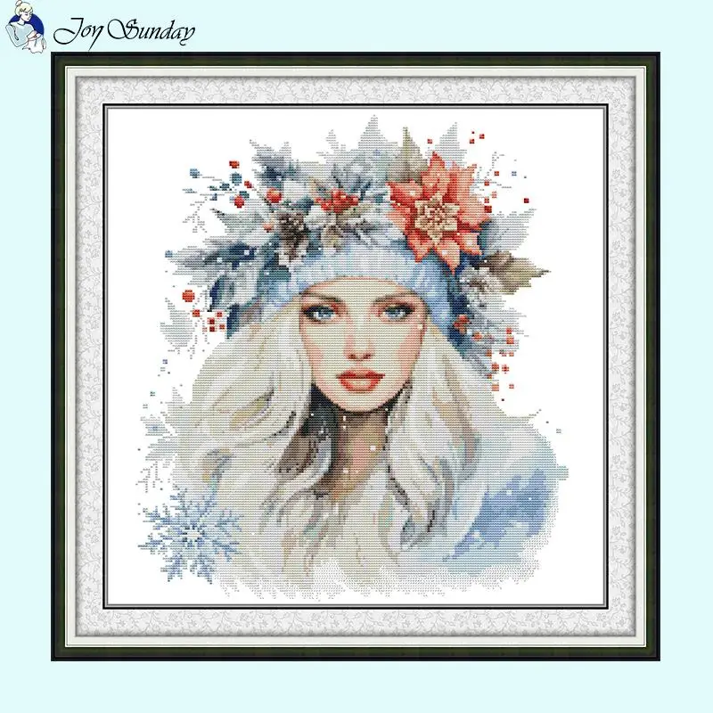 Inverno Angelo Personaggio Modello Punto Croce Aida 14 16 11CT Stampato Tela Tessuto Kit Per Cucire Ricamo FAI DA TE Complementi Arredo Casa Wall Art
