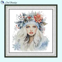 Inverno Angelo Personaggio Modello Punto Croce Aida 14 16 11CT Stampato Tela Tessuto Kit Per Cucire Ricamo FAI DA TE Complementi Arredo Casa Wall Art