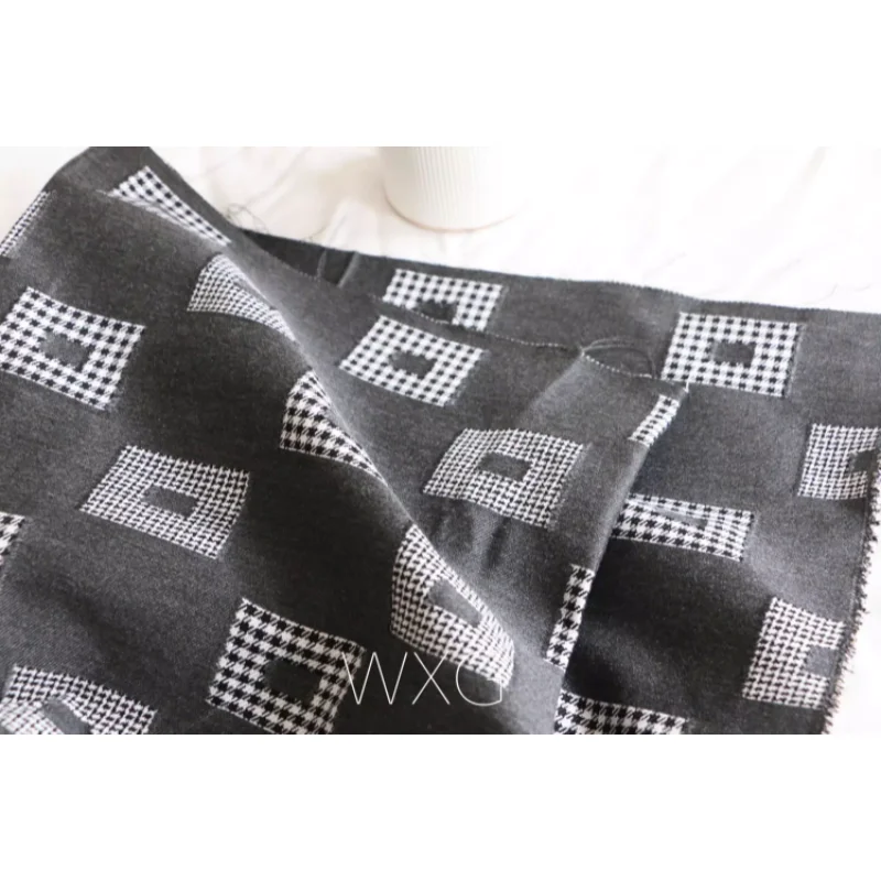 

Black and gray fashion fabric for DIY embroidery design polyester fabric