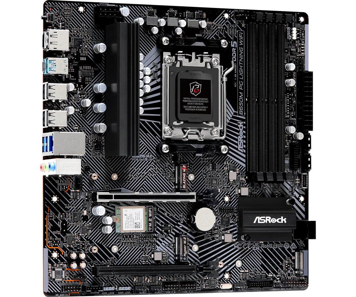 เมนบอร์ด ASROCK B650M PG Light - X870E Atx Motherboard บทวิจารณ์และราคา
