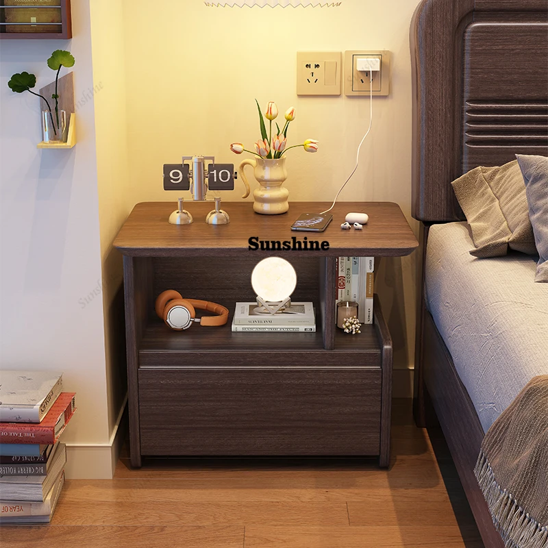 Vintage Premium Nightstand Luxury Beauty Modern Organizer Nightstand Drawers Storage Cajones De Dormitorio Bedroom Furniture
