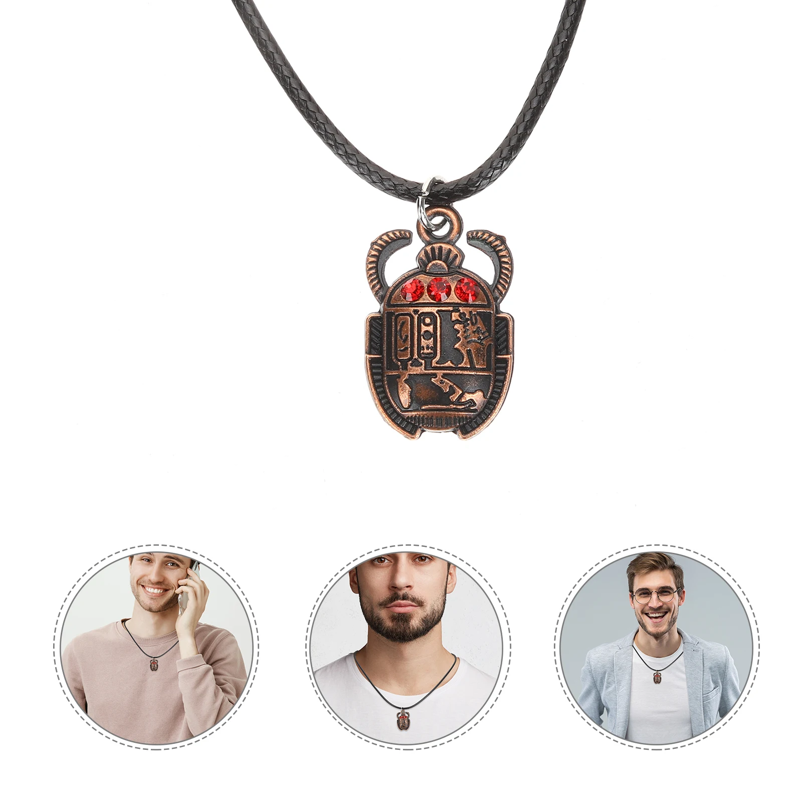 

6 Pcs Scarab Necklace Egyptian Jewelry for Men Pendant Accessories Women Pu Protection Man