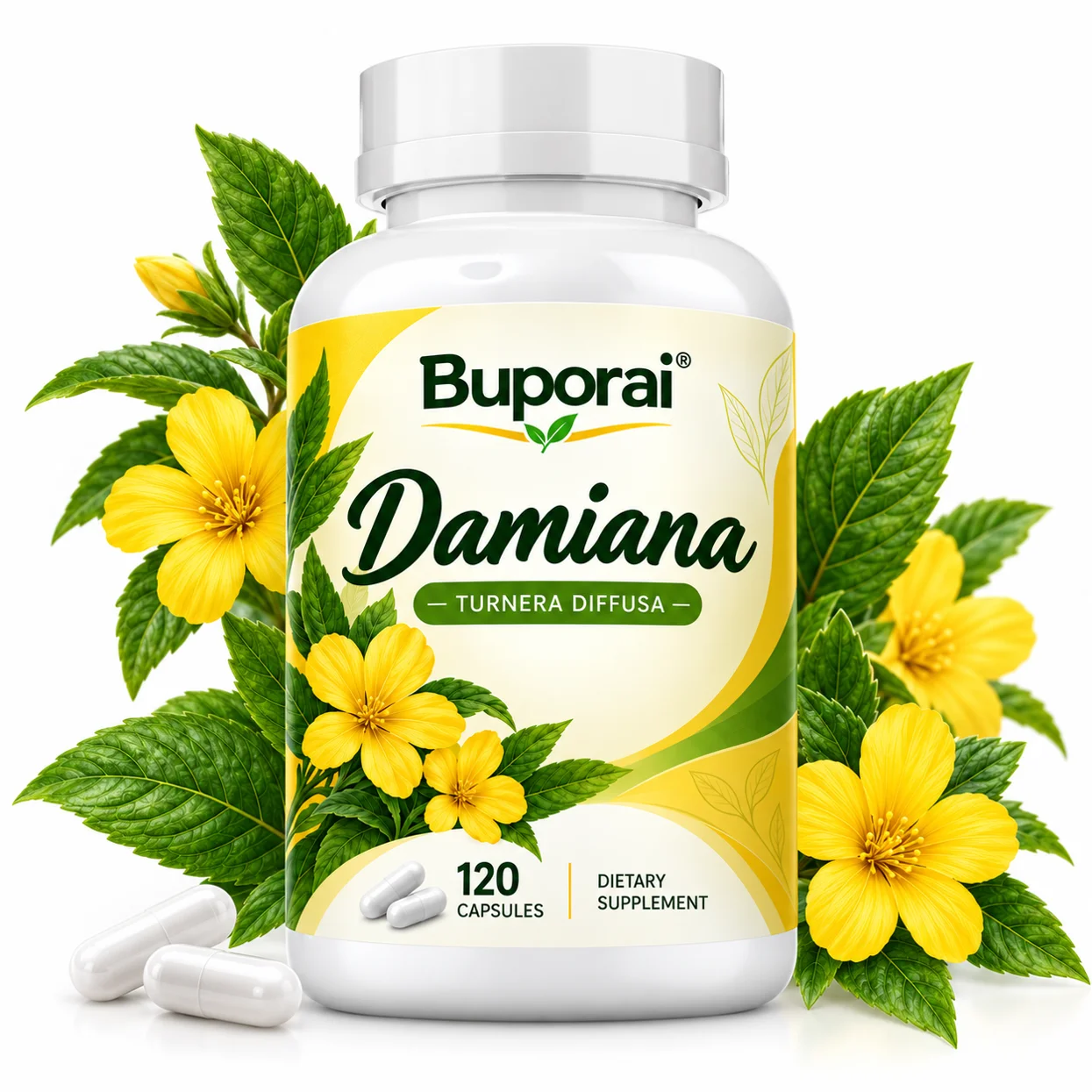 Damiana Turnera Diffusa - Regulate Emotions, Relieve Stress, Enhance Endurance and Performance, Improve Memory and Concentration