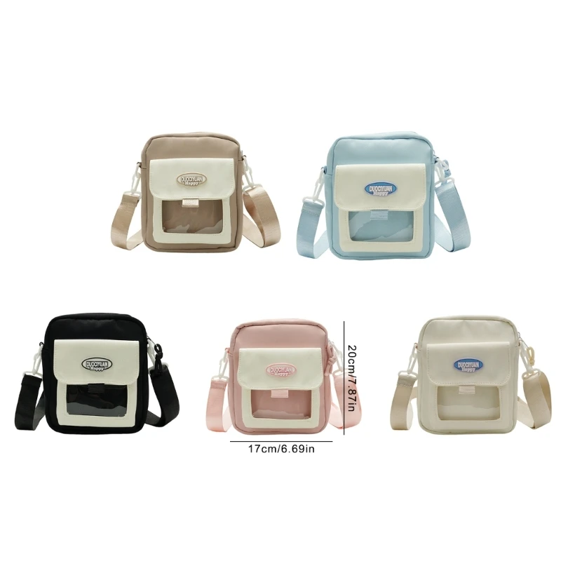 E74B 1 قطعة حقيبة كتف بلون متباين حقيبة كتف Itabag Crossbody حقيبة هاتف Harajuku