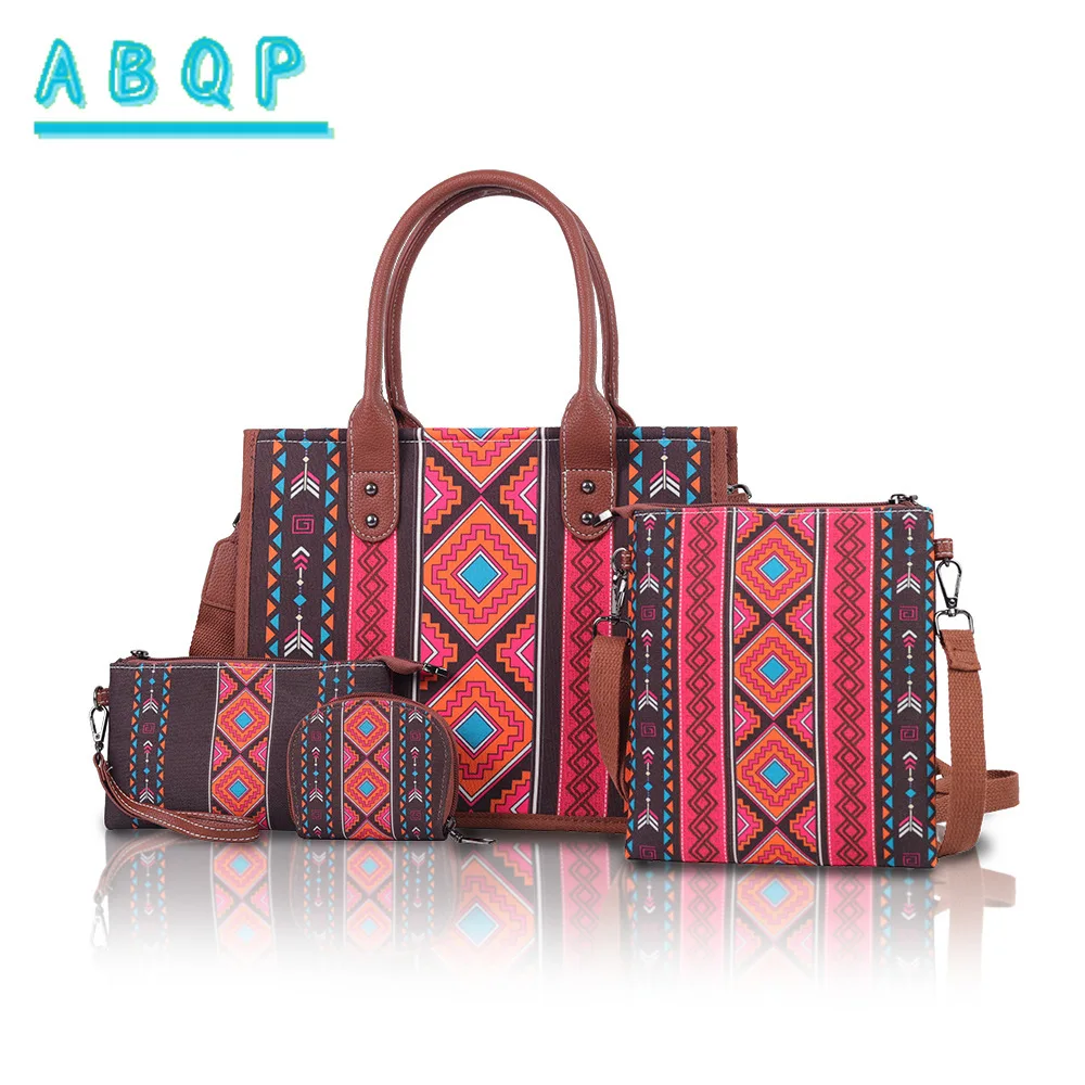 Shoulder Bag Purse Tote Bags Crossbody Mother and Child Bag 4pcs Set Bohemian Style Portable Large Capacity Multi-Color
