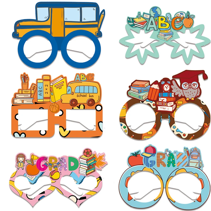 نظارات ورقية لتزيين موسم التخرج لرياض الأطفال، مستلزمات حفلات الأطفال