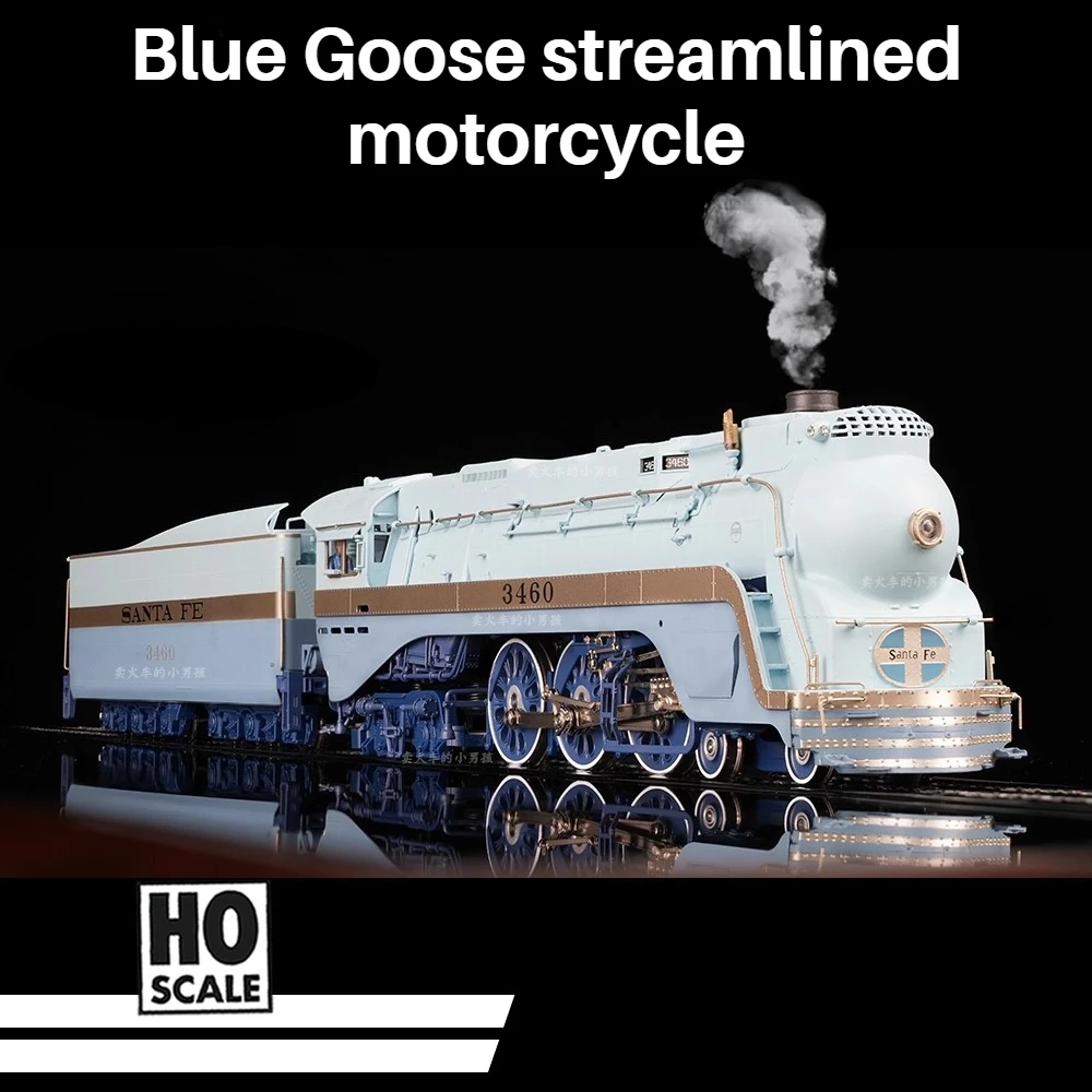 

Pre-sale HO Type 1/87 Train Model Copper Car Blue Goose Streamlined Steam Locomotive Digital Sound Effects Boy Toy Gift
