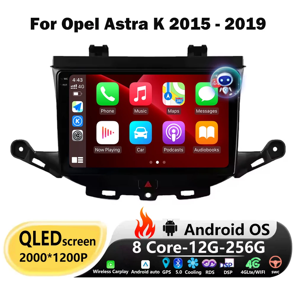 

Car Radio Multimedia Video Player GPS Navigation Stereo For Opel Astra K 2015 2016 2017 2018 2019 Android 16 Carplay BT 4G WIFI