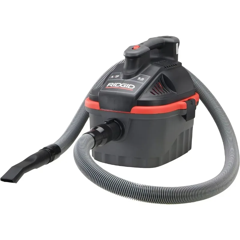 RIDGID 50313 Model 4000RV 4-Gallon Portable Wet and Dry Compact Vacuum Cleaner with 5.0 Peak-HP Motor, 4 gallon, Red