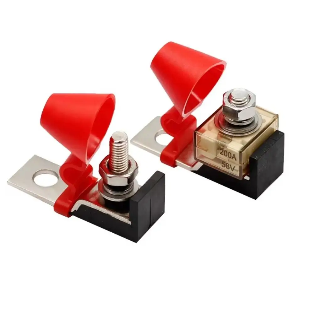 High Current Fuse Holder Flame Retardant Base Screw Terminal Connection Automotive Main Fuse Holder 30A-300A Battery Fuse Holder