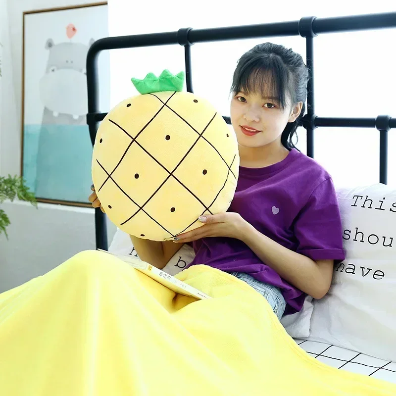 2 in 1 Pillow blanket filling fruit vegetables food Anti-stress soft plush creative pillow cushion hobby Children gift toy