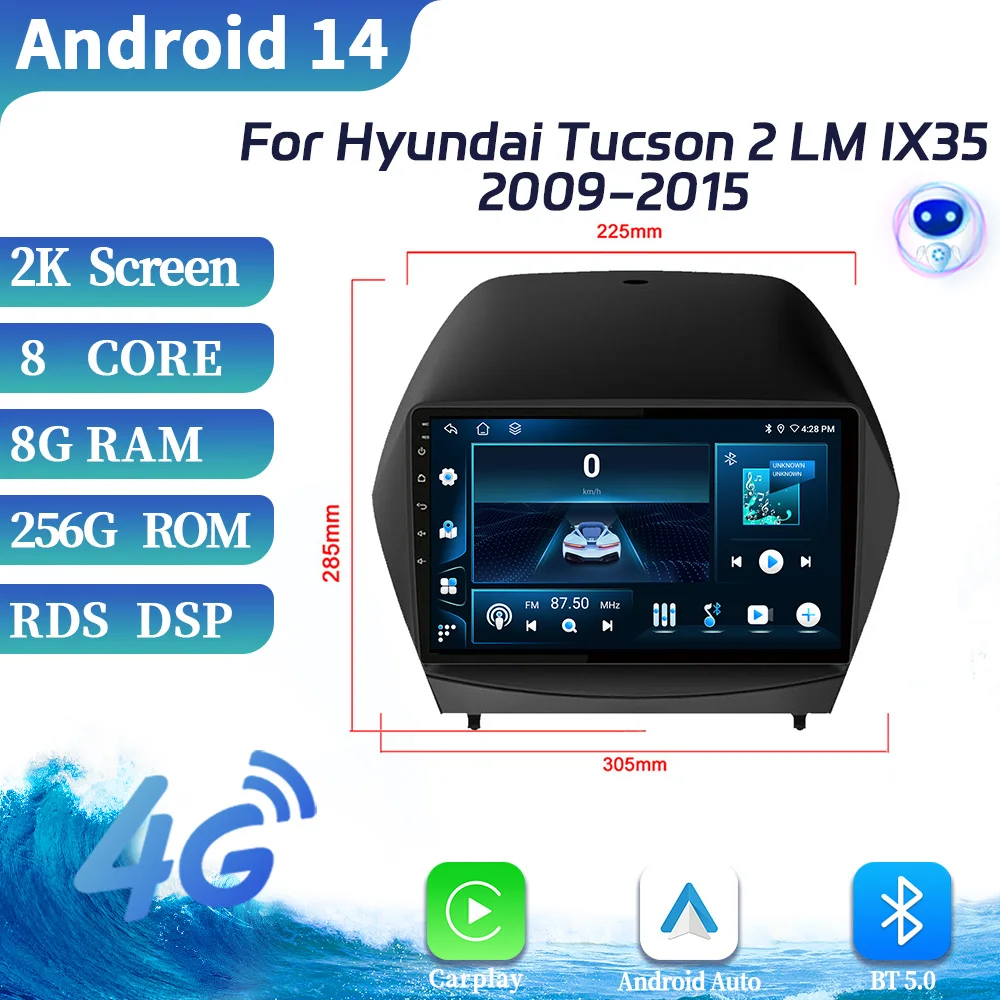 

For Hyundai Tucson 2 LM IX35 2009-2015 Car Radio Multimedia Navigation Wireless CarPlay 4G GPS Central Android Multimedia Screen