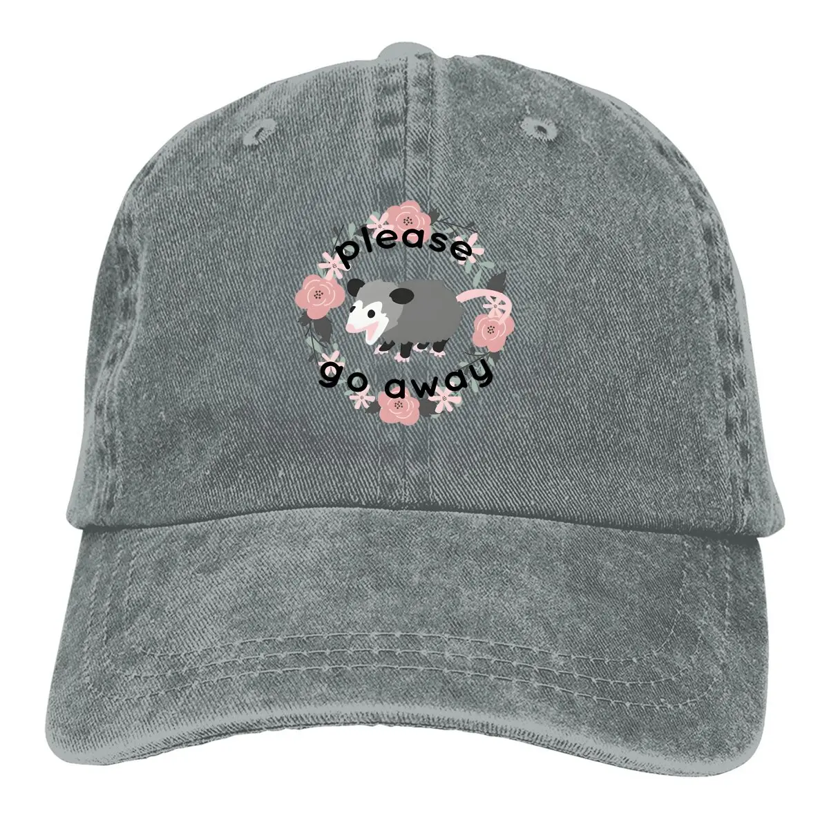 Introvert  Says Please Go Away Baseball Caps Peaked Cap Cute Opossum Sun Shade Hats for Men Women