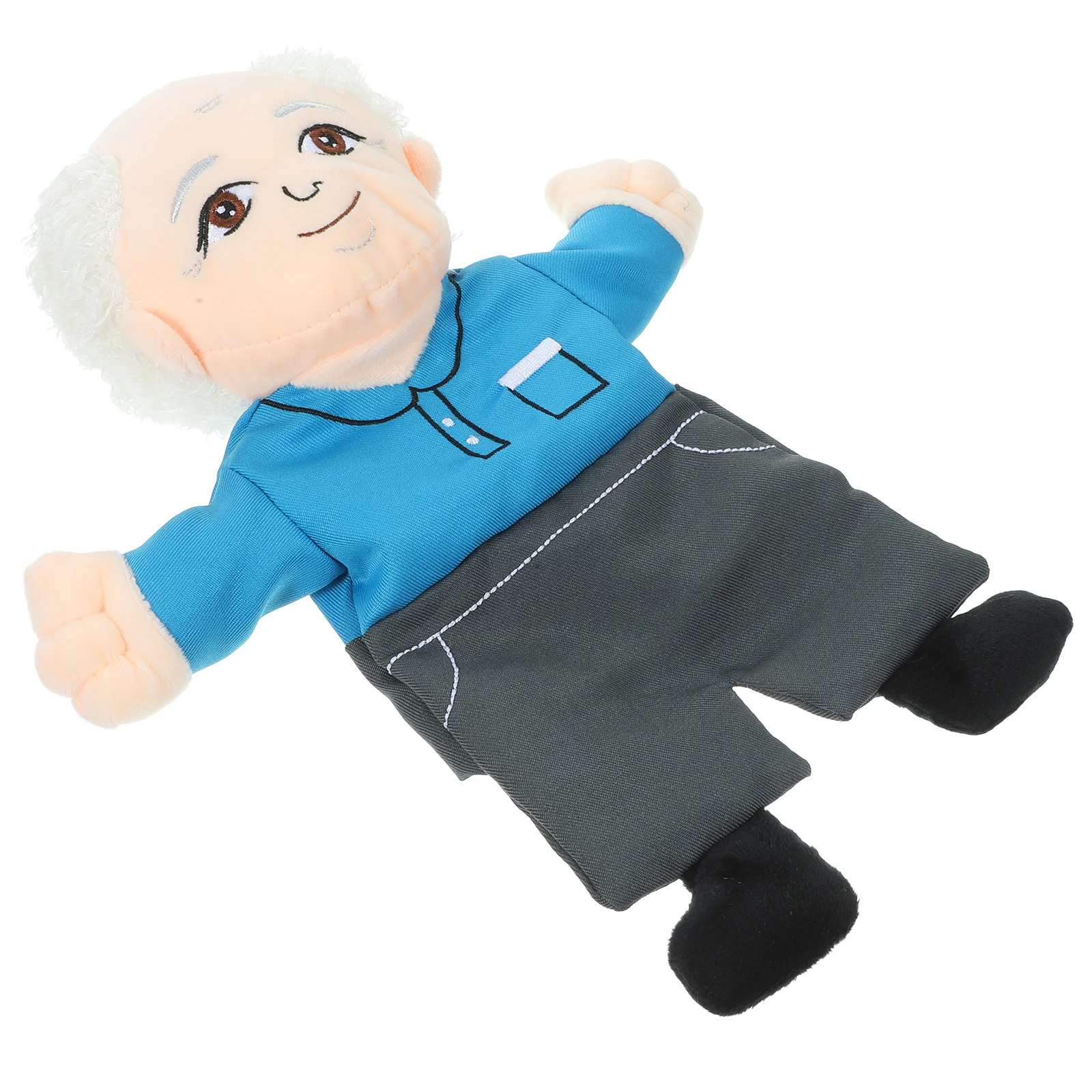 Plush Hand Puppets Glove Human Telling Story Interactive (Grandpa) Toy Stuffed Children Figure