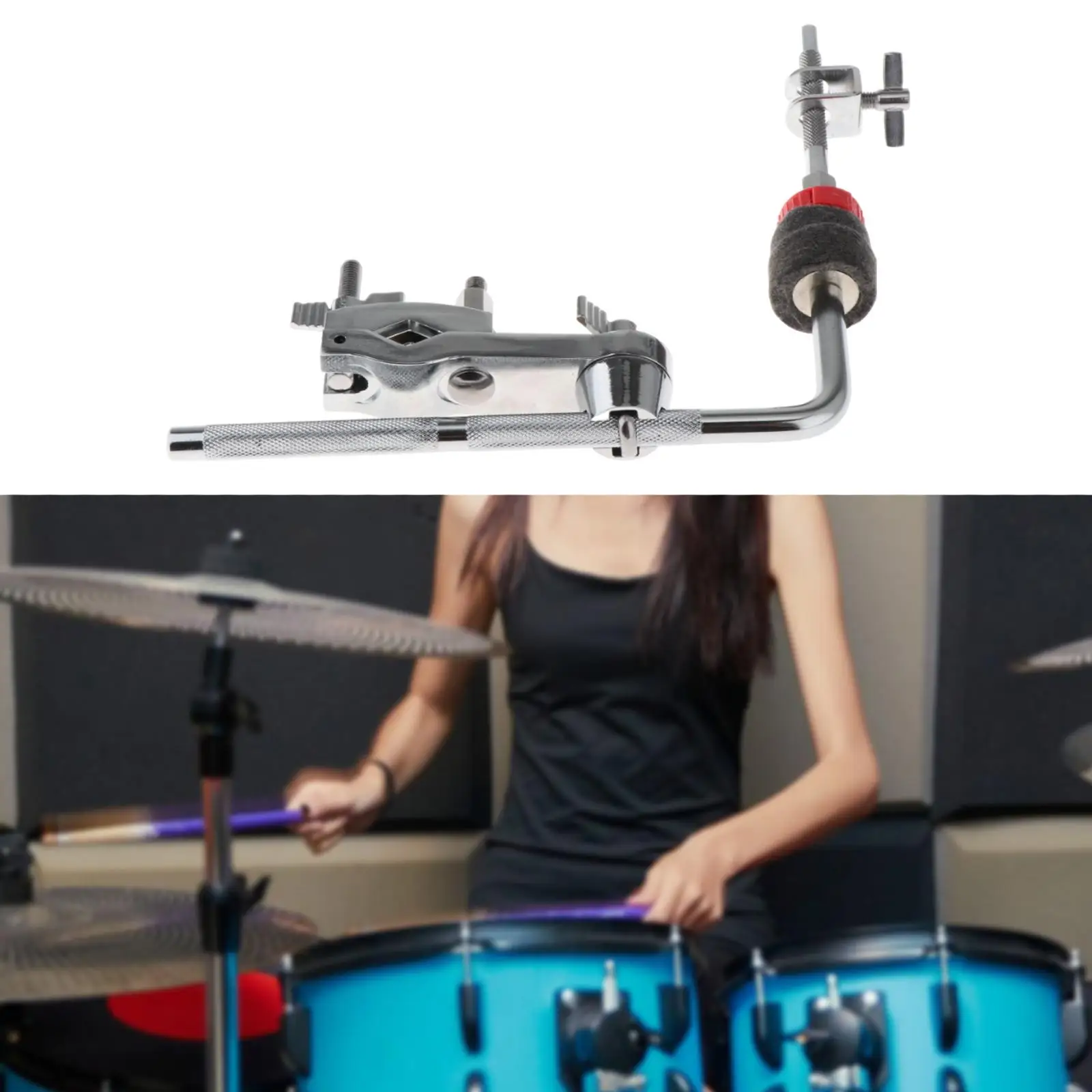 

Cowbell Mounting Clamp Easy Installation Multipurpose Sturdy Portable Percussion Assembly Kit for Performances Beginners Drummer