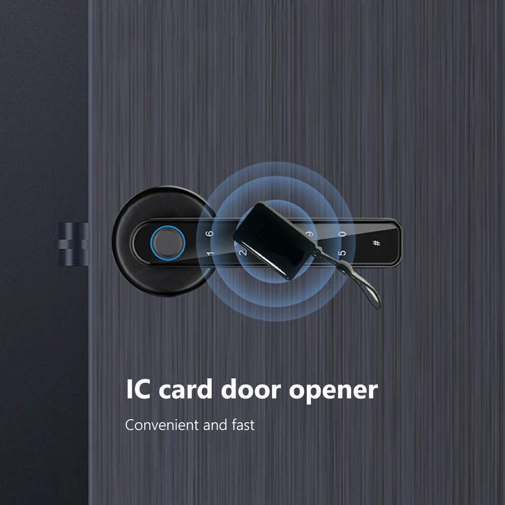 

Password Handle Lock Biometric Fingerprint Password Key Unlock Anti Peeping Type-C Emergency Charge for Home Office Glass Doors