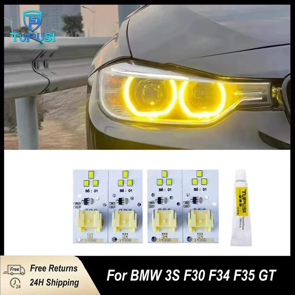 2012-2015 for BMW 3 Series F30 F35 F34 F35 GT Daytime Running Lights Yellow Angel Eye DRL Boards for 320i 328i Pre-LCI