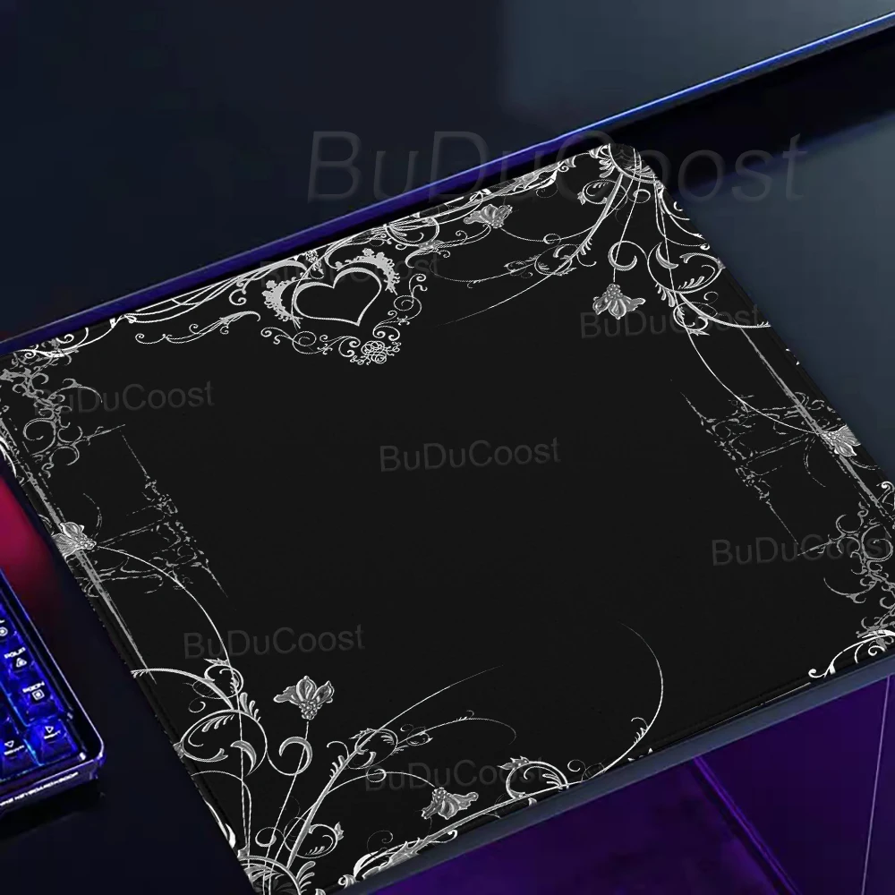 Gothic Aesthetics Mouse Pad Black White Gaming Non-Slip Mouse Mat PC Accessories Small Mat Office Keyboard Desks Decort Mousepad