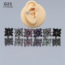 16G ASTM F136 Titanium Labret Stud Internal Thread Screw for Forward Helix Lip Tongue Ear Cartilage Daith Conch Piercing Earring