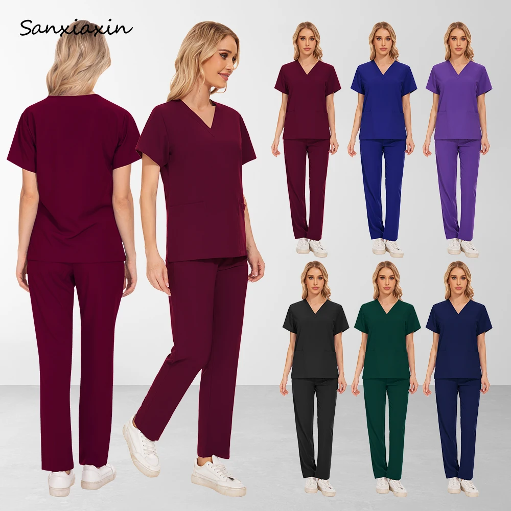 Nurse Uniforms Women Pet Hospital Doctor Medical Sweatshirt Nursing Pants Suits Unisex Pharmacy Uniforms Beauty SPA Work Clothes