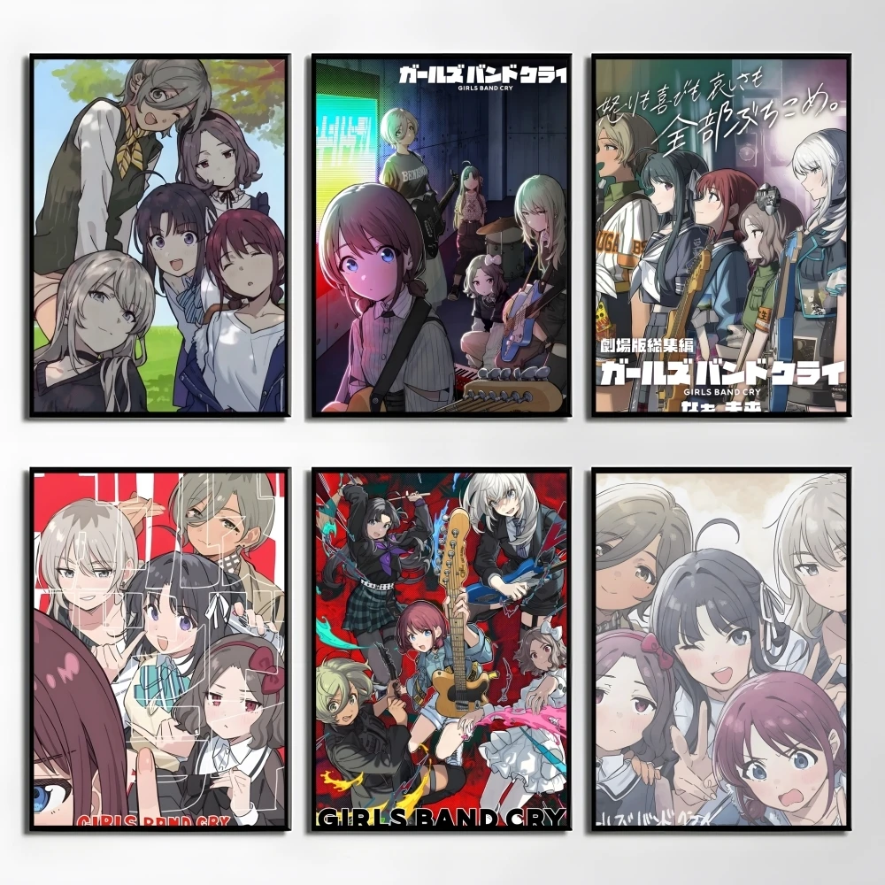 Японское аниме G-girls Band Cry плакат элегантные и доступные настенные художественные наклейки для общежития гостиной и спальни