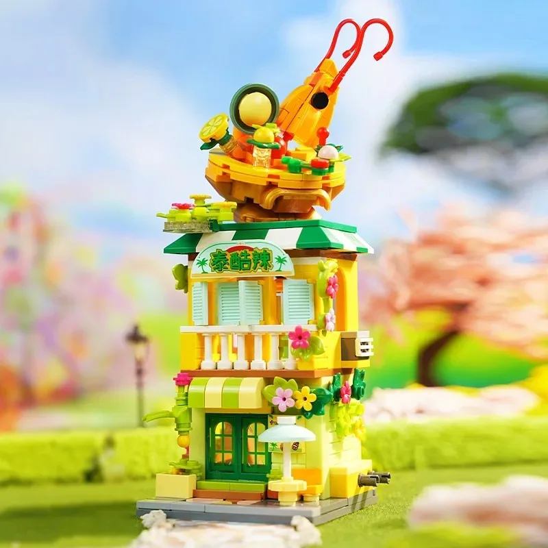 Keeppley Colorful Street View Building Blocks Creative Hand-assembled Urban Architecture Trendy Toys Ornaments Model Gifts