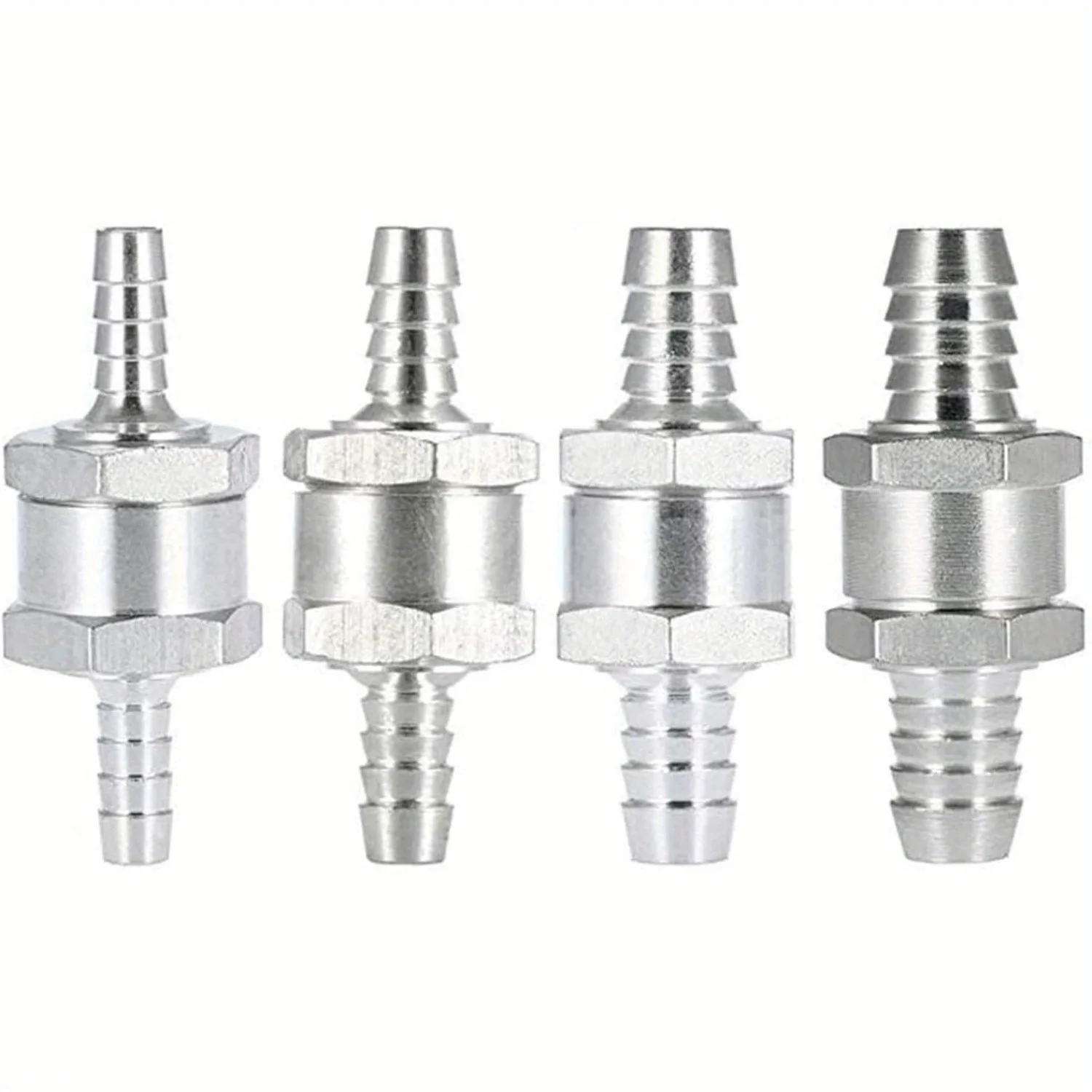 4pcs Aluminum Fuel Shut-Off Valves for Chrome Oil and Water Diesel Car Boat Motorcycle Fuel Hose 6, 8, 10, 12mm