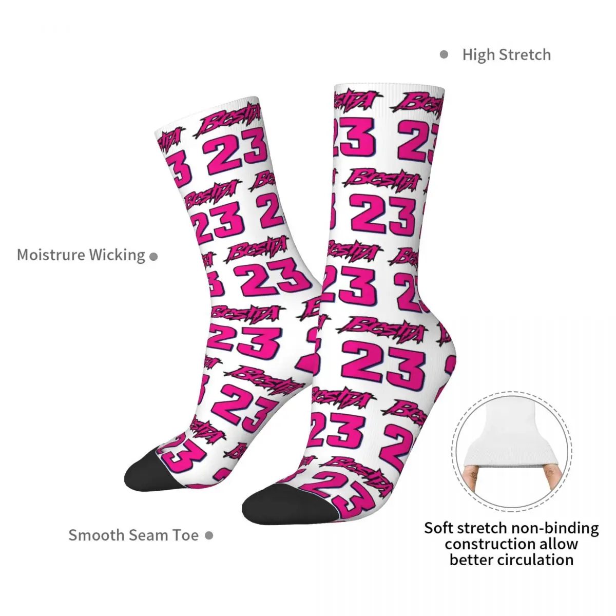 Enea Bastianini Socks Harajuku Super Soft Stockings All Season Long Socks Accessories for Man's Woman's Christmas Gifts