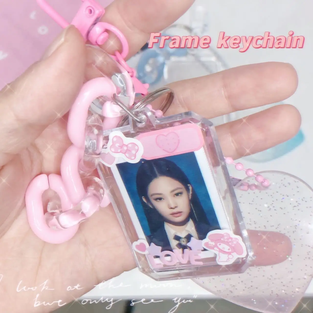 Cute Acrylic Card Cover Keychain Card Cover Idol Photo Sleeve Decoration Transparent Card Bag Key Chain Multicolor Universal DIY