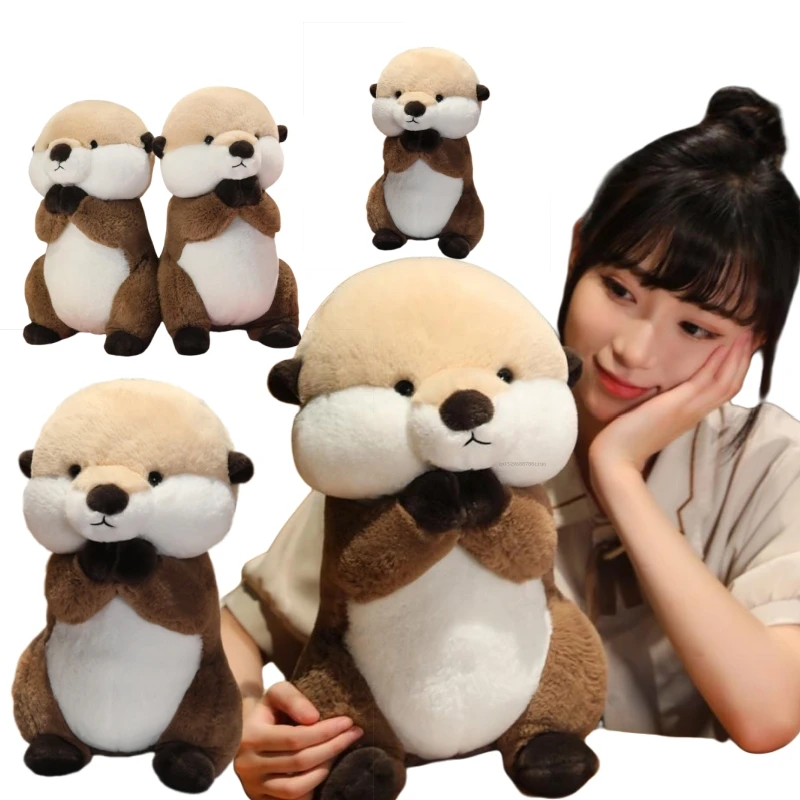 New 25/40cm Simulation Lucky Otter Stuffed Animal Dolls Cartoon Pillow Baby Comfort Toys Girlfriend Boy Birthday Christmas Gifts