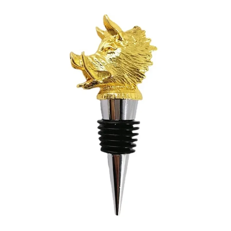 Creative Zinc Alloy Boar Head Wine Mouth Bar Family Pour Spouts Practical Bottle Stopper Art Gift