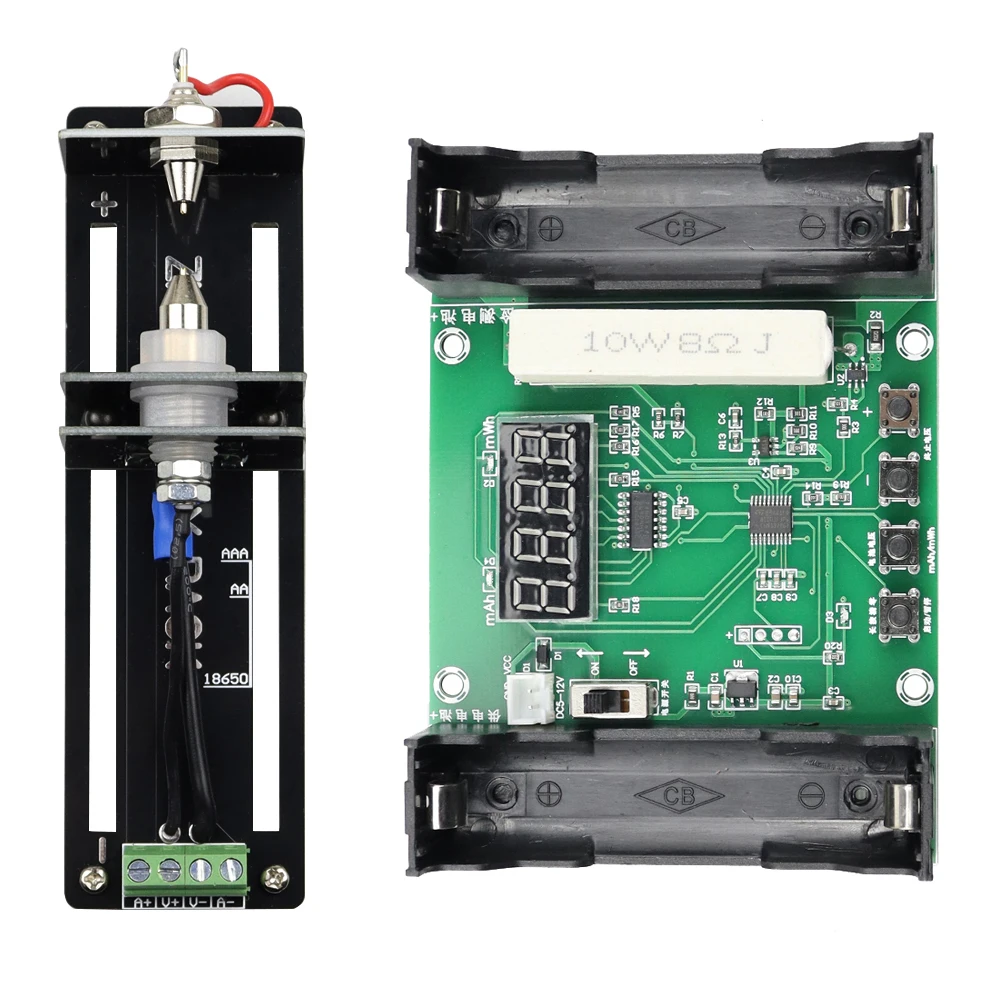 18650 Lithium Battery Capacity Tester Cell Holder Stand Module Discharge Electronic Load Monitor 26650 21700 AAA