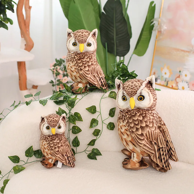 20/25/30Cm Simulatie Uil Knuffels Mooie Vogel Poppen Gevulde Zachte Nighthawk Kussen Kawaii Home decor Gift