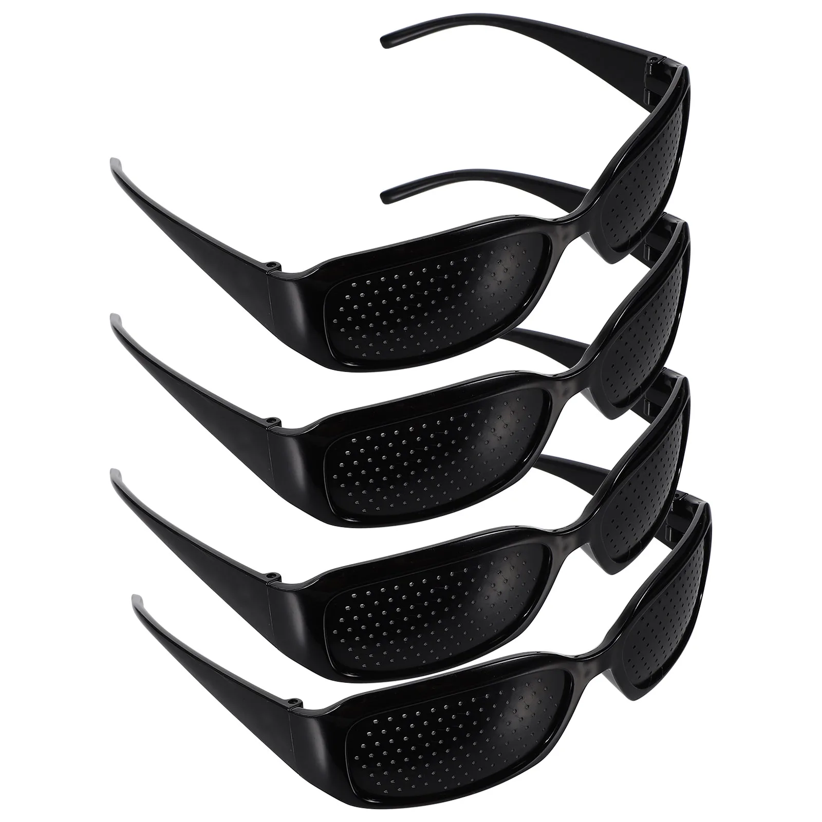 

4pcs Pinhole Glasses Anti Fatigue Corrective Black Frame Myopia Hyperopia Astigmatism Eyes Care Glasses