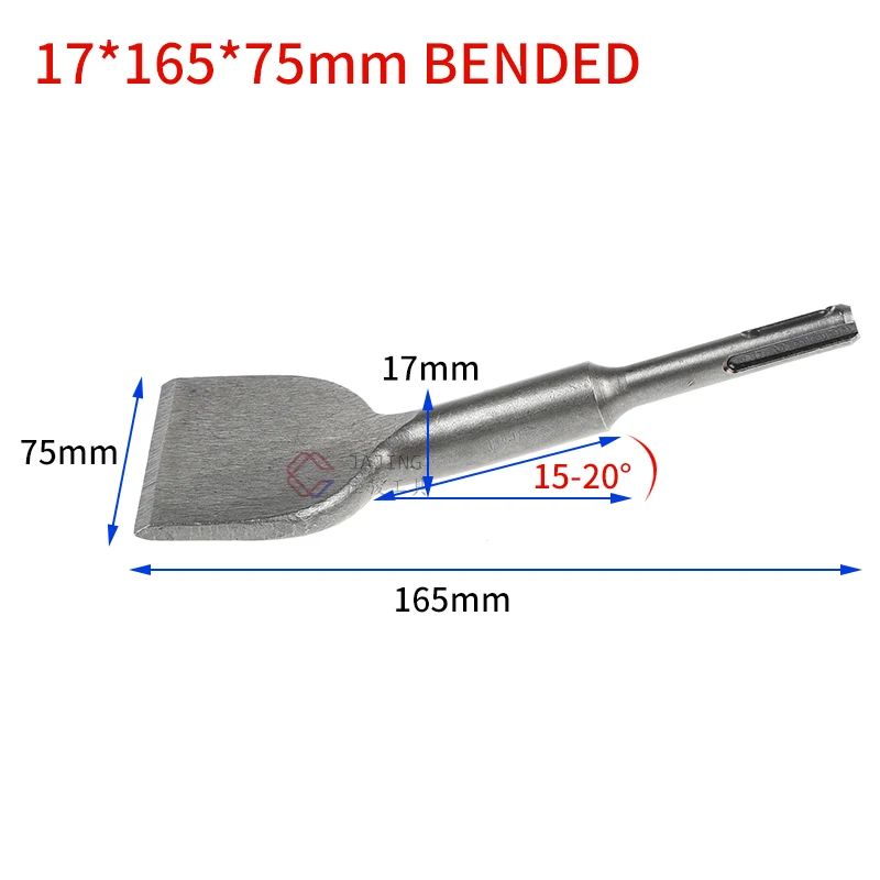 Broca de impacto concreto haste redonda, pá de remoção de telha, parede, cotovelo redondo, 3 polegadas, 75mm, 1pc