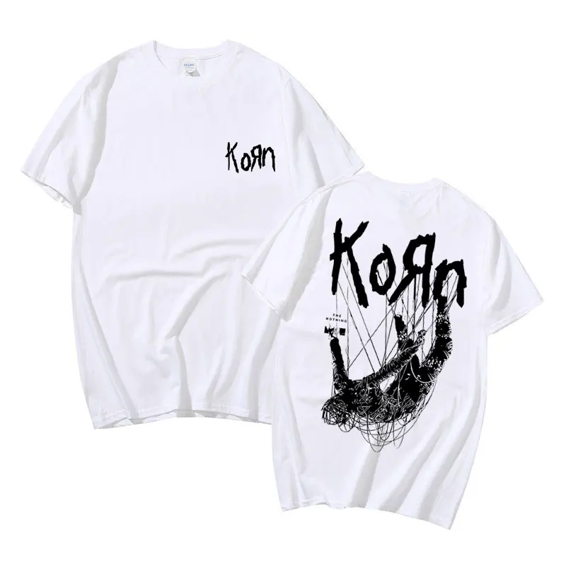 Awesome Singer Rock Band Korn Graphic T-shirt Harajuku Streetwear Men\'s Novelty Cotton T-shirt Men Short Sleeve Man Casual Tees