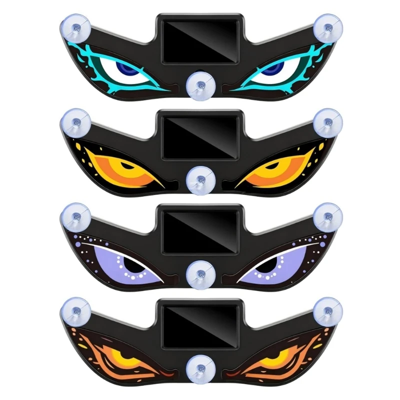 41XA LED Car Windshield Light, Solar Powered Devil Eye Window Accent with 3 Suction Cups, Backup Charging, 5 Modes For