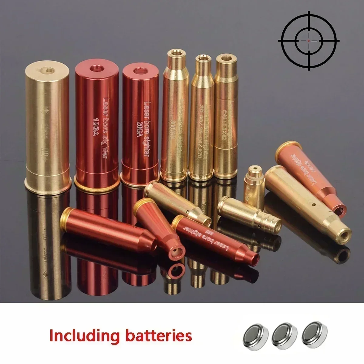 12GA 20GA 5.45x39 7.62x39 9x19mm .223 .308 .338 Gauge Red Laser Bore Sighter Training Bullet Boresighter CAL Cartridge Caliber