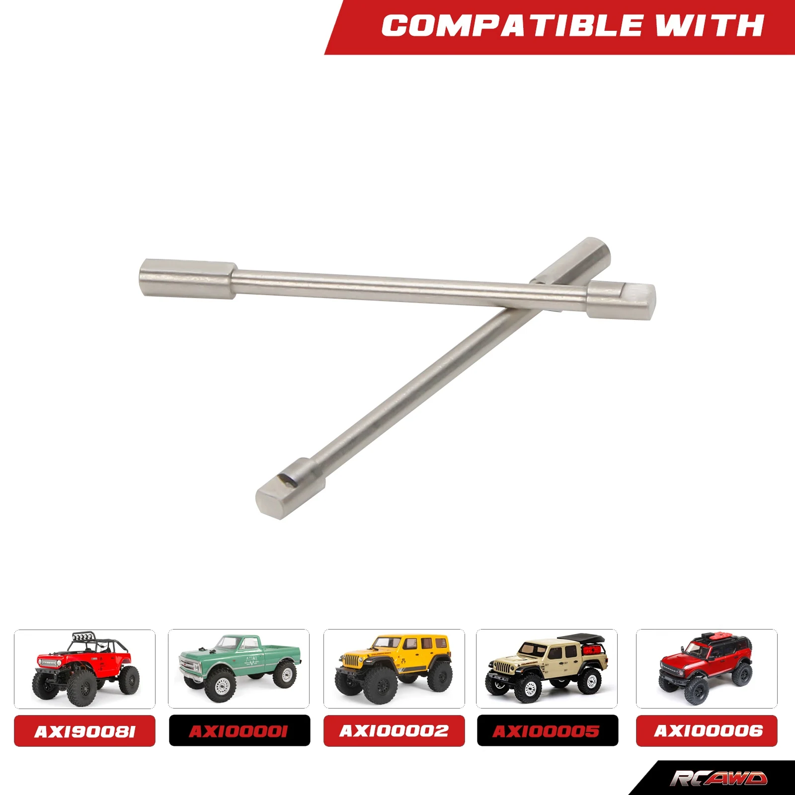 #45 steel rear drive shaft axles for RCAWD rear portal axle for Axial 1-24  SCX24 crawlers Part