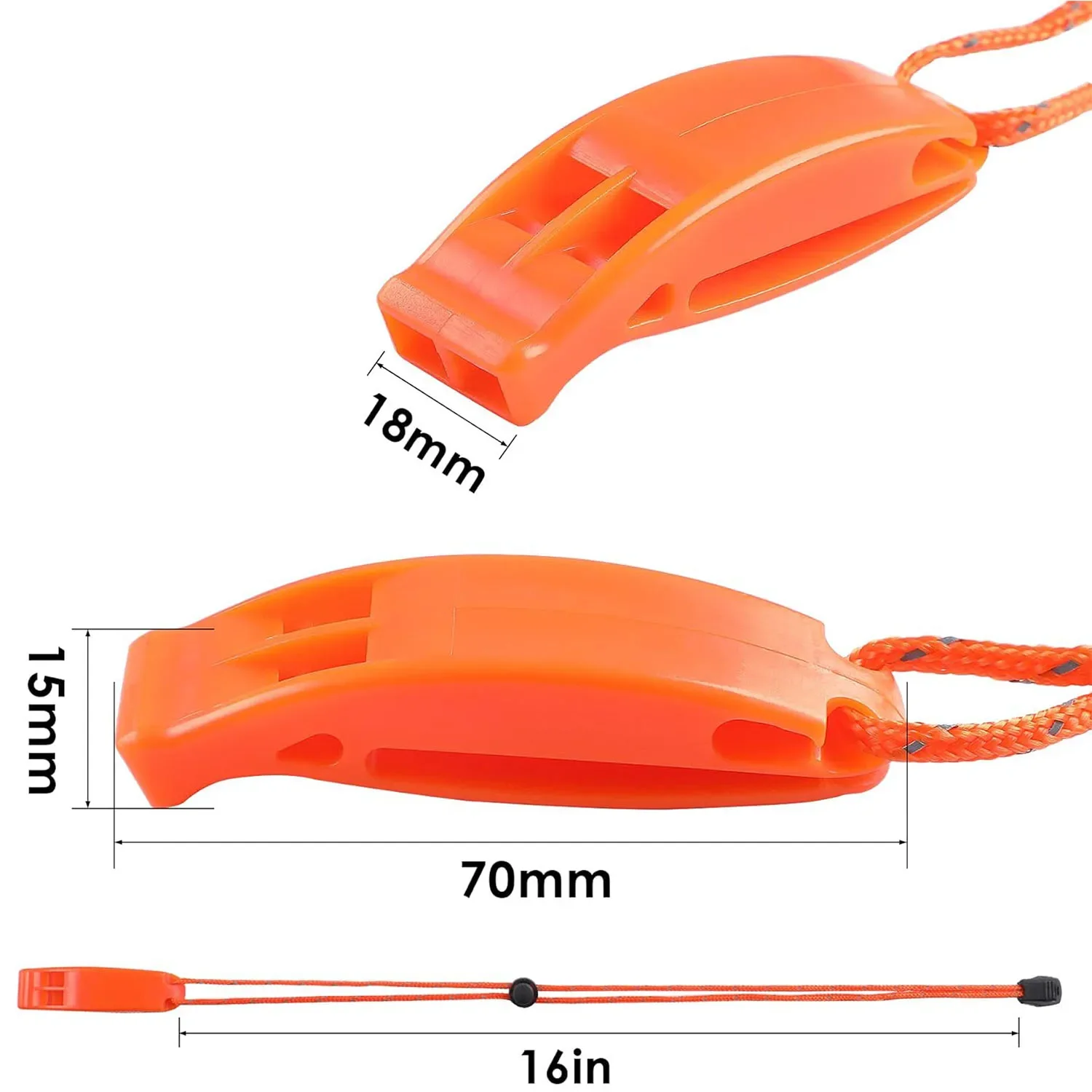 6pcs Emergency Outdoor Survival Whistle Dual Frequency Whistle Lifeguard Whistle Outdoor Travel Equipment Backpack Accessories